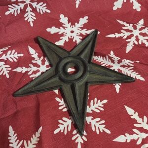 Americana Primitive Cast Iron Star 8" With Hole In Center Indoor/ Outdoor use
